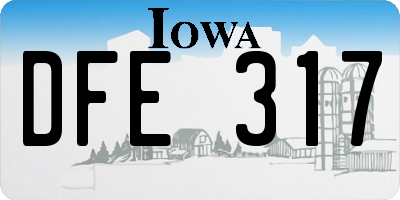 IA license plate DFE317