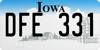 IA license plate DFE331