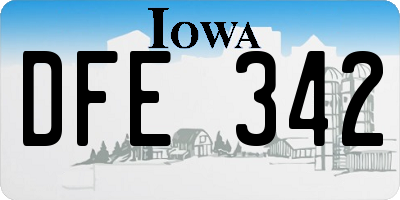 IA license plate DFE342
