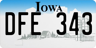 IA license plate DFE343