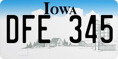 IA license plate DFE345