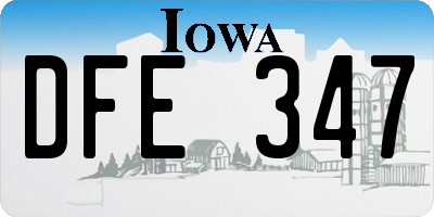 IA license plate DFE347