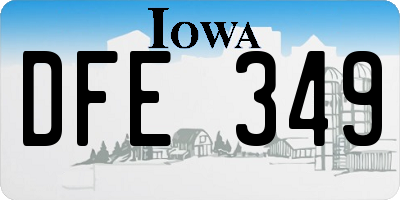 IA license plate DFE349