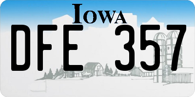 IA license plate DFE357