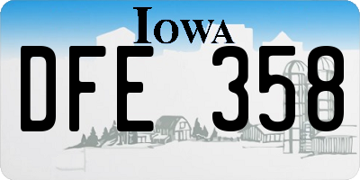 IA license plate DFE358