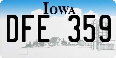 IA license plate DFE359