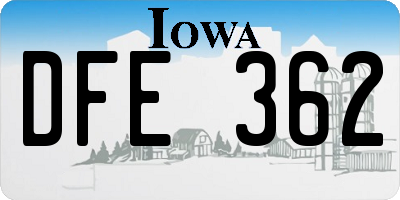 IA license plate DFE362