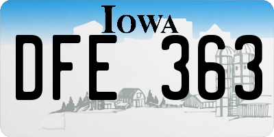 IA license plate DFE363