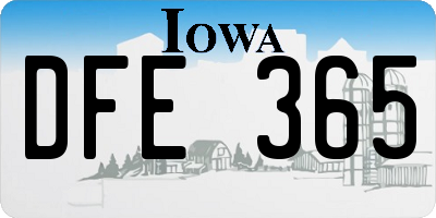 IA license plate DFE365