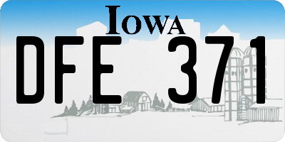 IA license plate DFE371