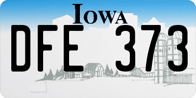 IA license plate DFE373
