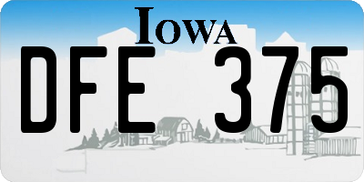 IA license plate DFE375