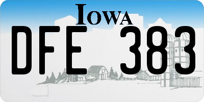 IA license plate DFE383