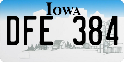 IA license plate DFE384
