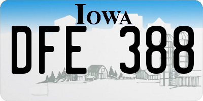 IA license plate DFE388