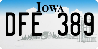 IA license plate DFE389