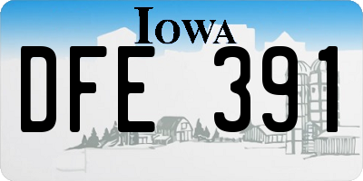 IA license plate DFE391