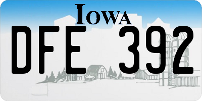 IA license plate DFE392