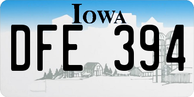 IA license plate DFE394