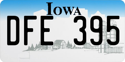 IA license plate DFE395