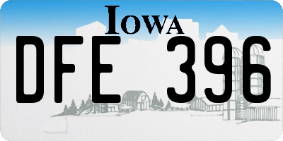 IA license plate DFE396
