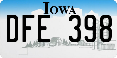 IA license plate DFE398