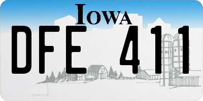 IA license plate DFE411