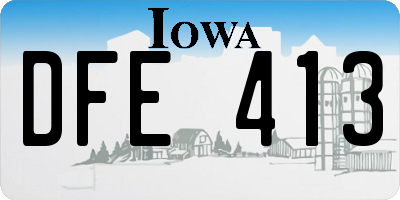 IA license plate DFE413