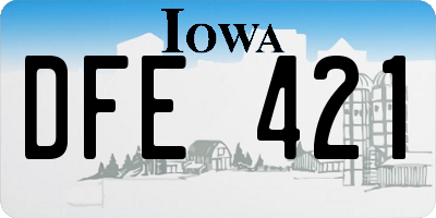 IA license plate DFE421