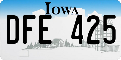 IA license plate DFE425