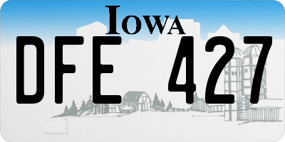 IA license plate DFE427