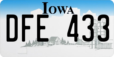 IA license plate DFE433