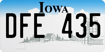 IA license plate DFE435