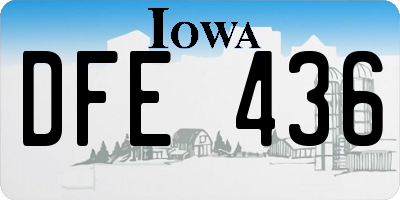 IA license plate DFE436