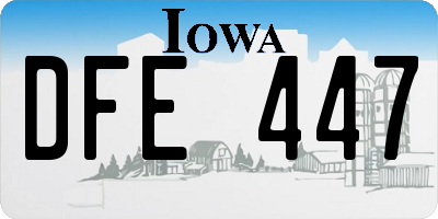 IA license plate DFE447