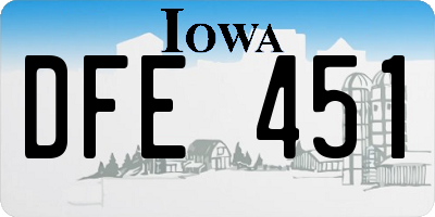 IA license plate DFE451