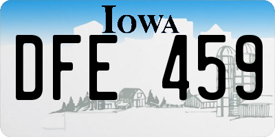 IA license plate DFE459