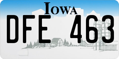 IA license plate DFE463