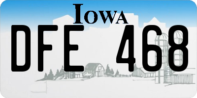 IA license plate DFE468