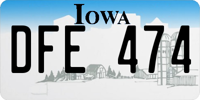 IA license plate DFE474