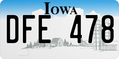 IA license plate DFE478
