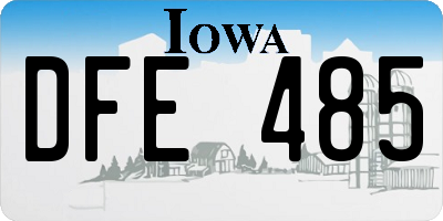 IA license plate DFE485