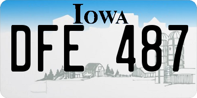 IA license plate DFE487