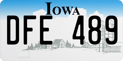 IA license plate DFE489
