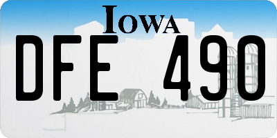 IA license plate DFE490