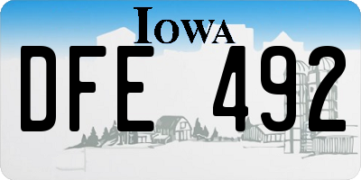 IA license plate DFE492