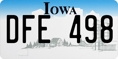 IA license plate DFE498
