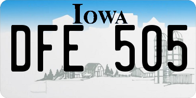 IA license plate DFE505
