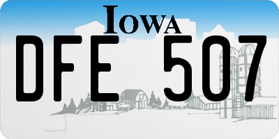 IA license plate DFE507