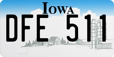 IA license plate DFE511